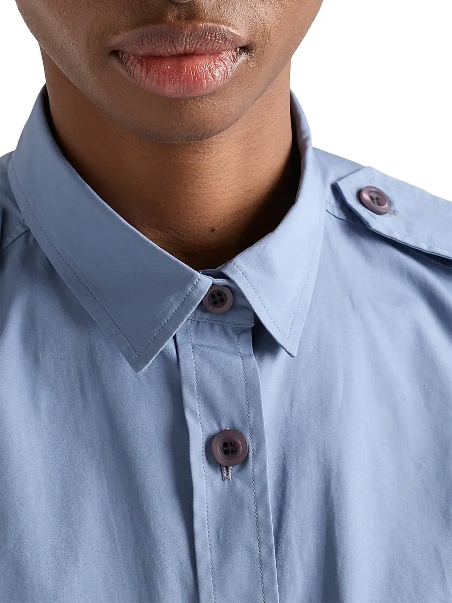 Prada Women's Cotton Poplin Shirt - Beige Khaki | Thumbnail 16 Prada Women's Cotton Poplin Shirt - Beige Khaki | Thumbnail 16