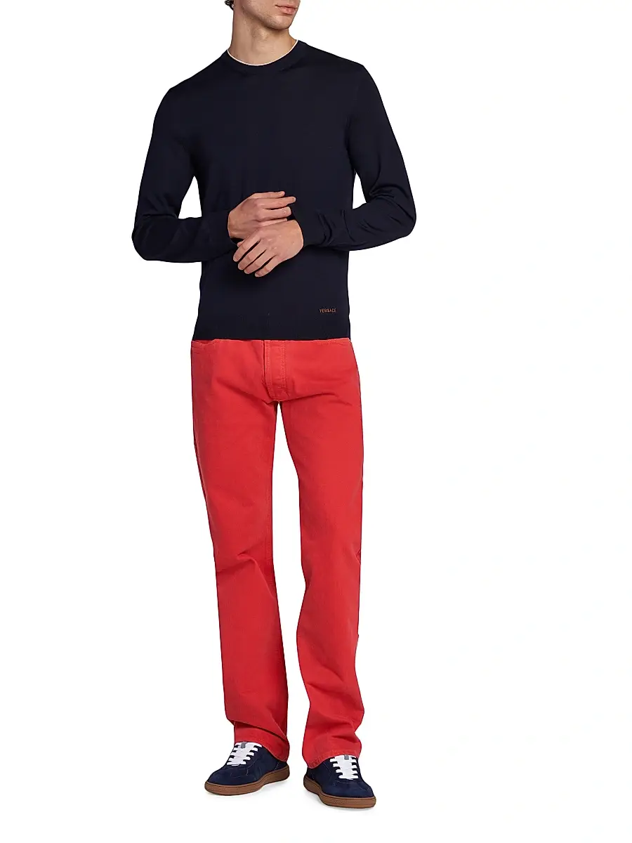 Versace Men's Wool Crewneck Sweater | Thumbnail 2 Versace Men's Wool Crewneck Sweater | Thumbnail 2