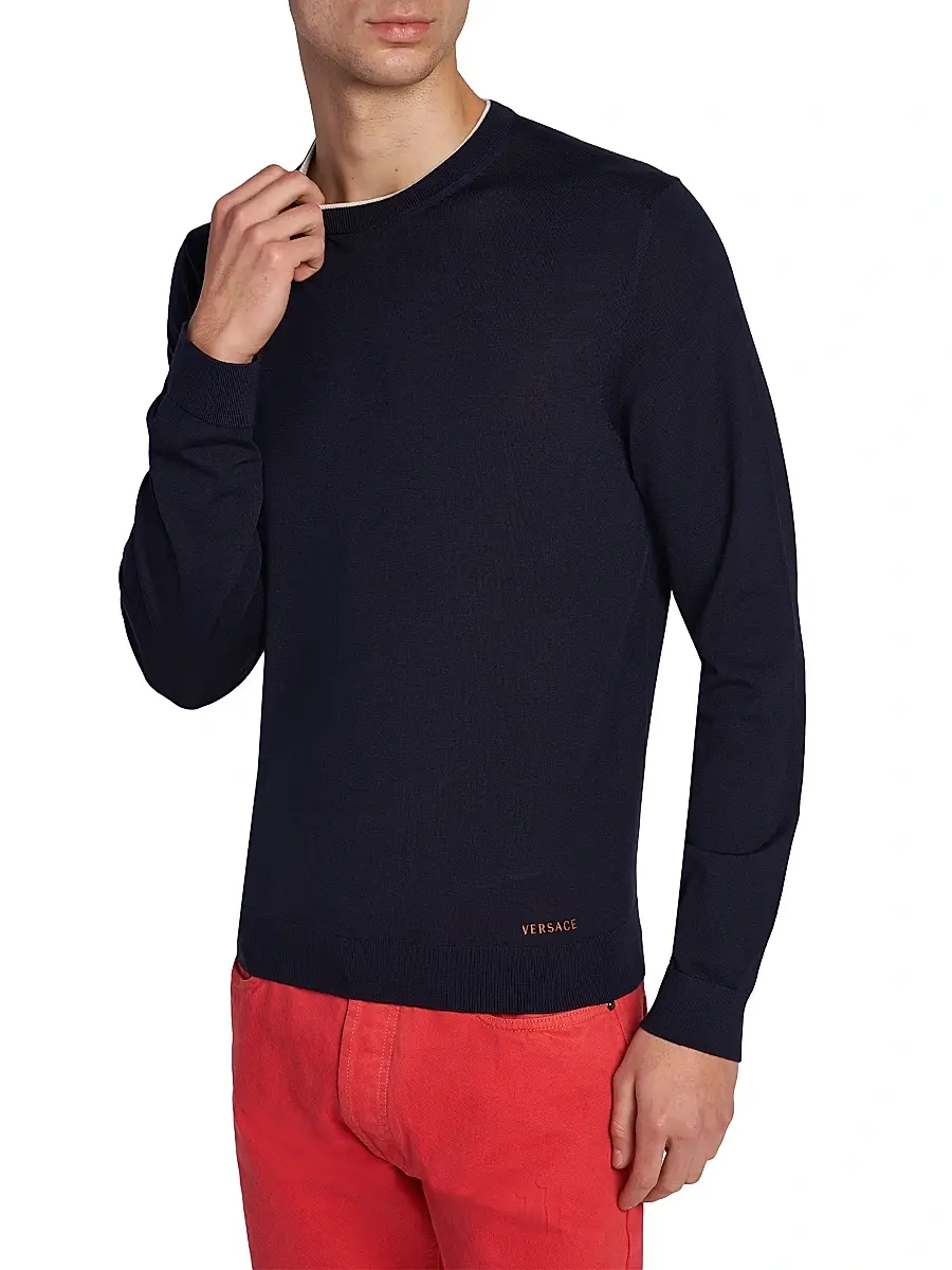 Versace Men's Wool Crewneck Sweater | Thumbnail 6 Versace Men's Wool Crewneck Sweater | Thumbnail 6