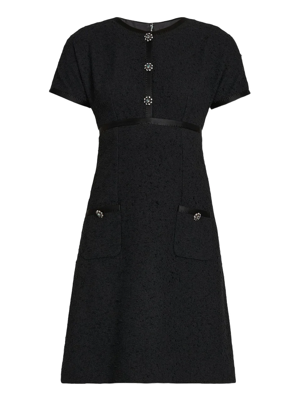 Dolce & Gabbana Women's Crystal-Button Tweed A-Line Minidress