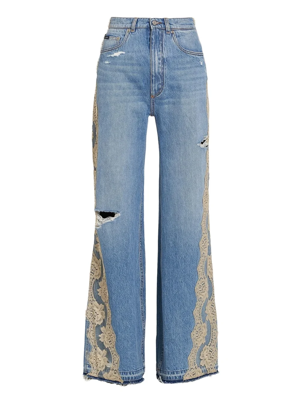 Women's Lace-Trimmed Distressed Jeans Women's Lace-Trimmed Distressed Jeans