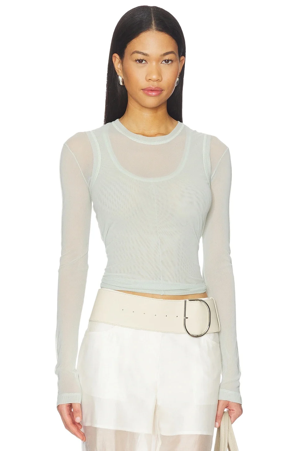Mesh Layered Long Sleeve Top Mesh Layered Long Sleeve Top