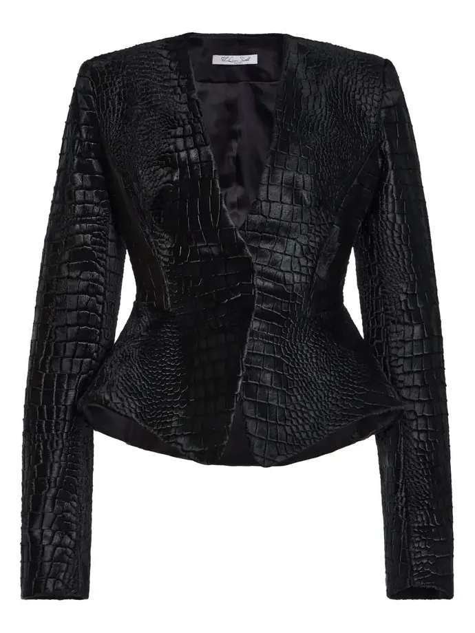 Croc-Embossed Pony Hair Blazer Croc-Embossed Pony Hair Blazer