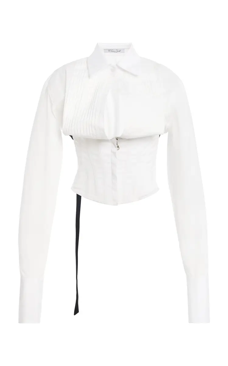 LaQuan Smith Keyhole Cotton Top