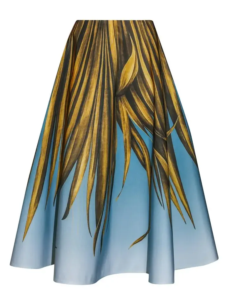 Palm Print Ombre Circle Skirt Palm Print Ombre Circle Skirt
