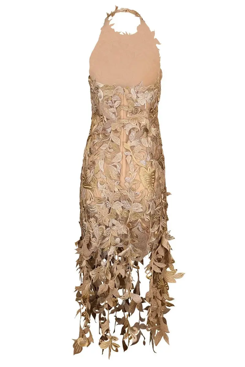 Oscar de la Renta Sleeveless Corded Florals Cocktail Dress | Thumbnail 6 Oscar de la Renta Sleeveless Corded Florals Cocktail Dress | Thumbnail 6