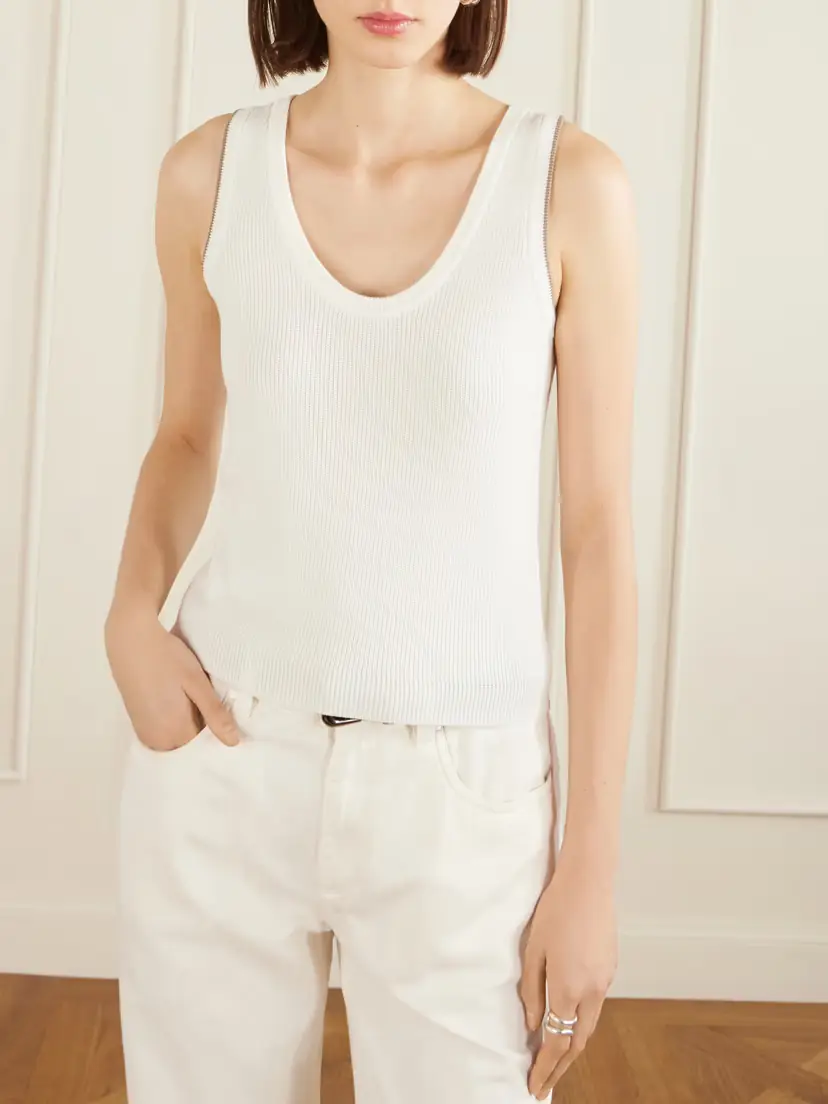 Brunello Cucinelli Ribbed Cotton Tank | Thumbnail 3 Brunello Cucinelli Ribbed Cotton Tank | Thumbnail 3