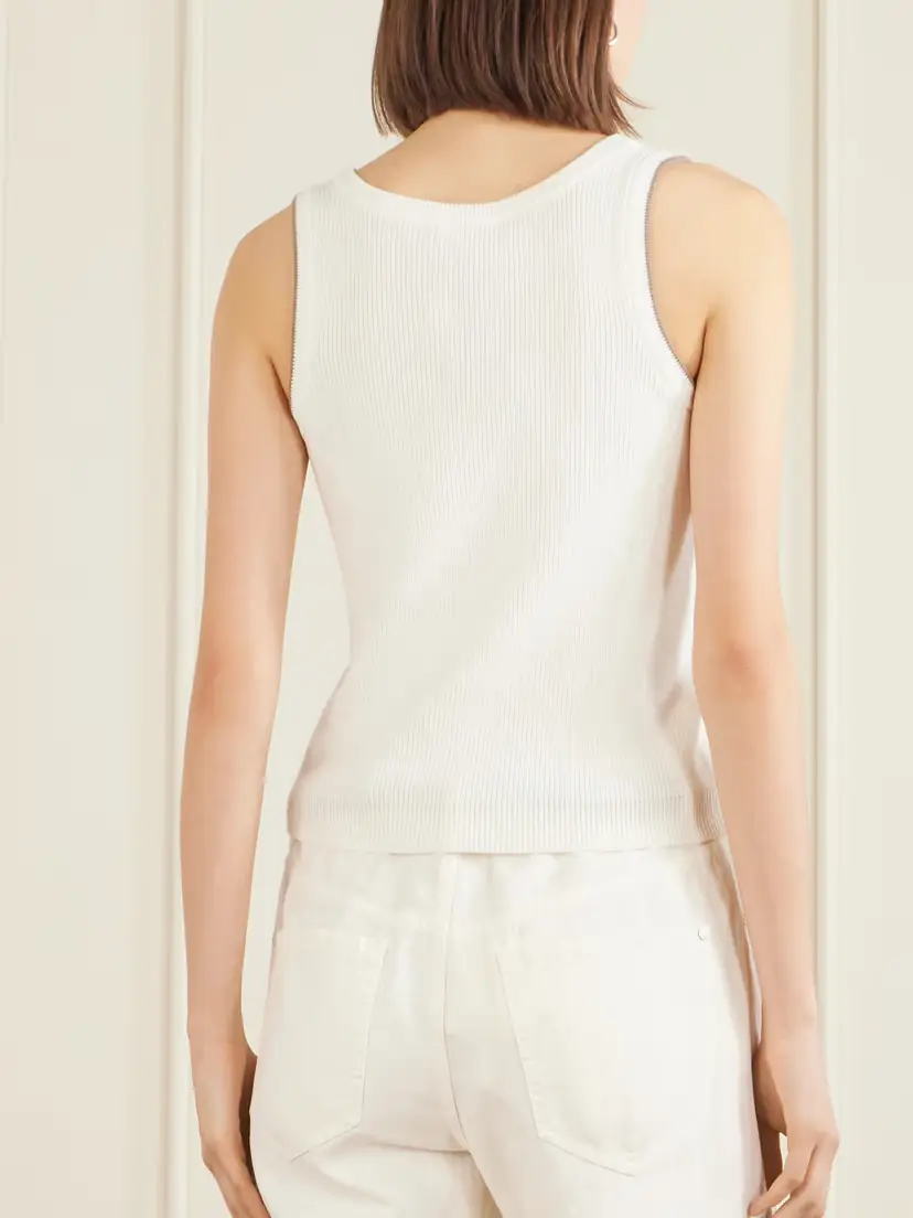 Brunello Cucinelli Ribbed Cotton Tank | Thumbnail 4 Brunello Cucinelli Ribbed Cotton Tank | Thumbnail 4