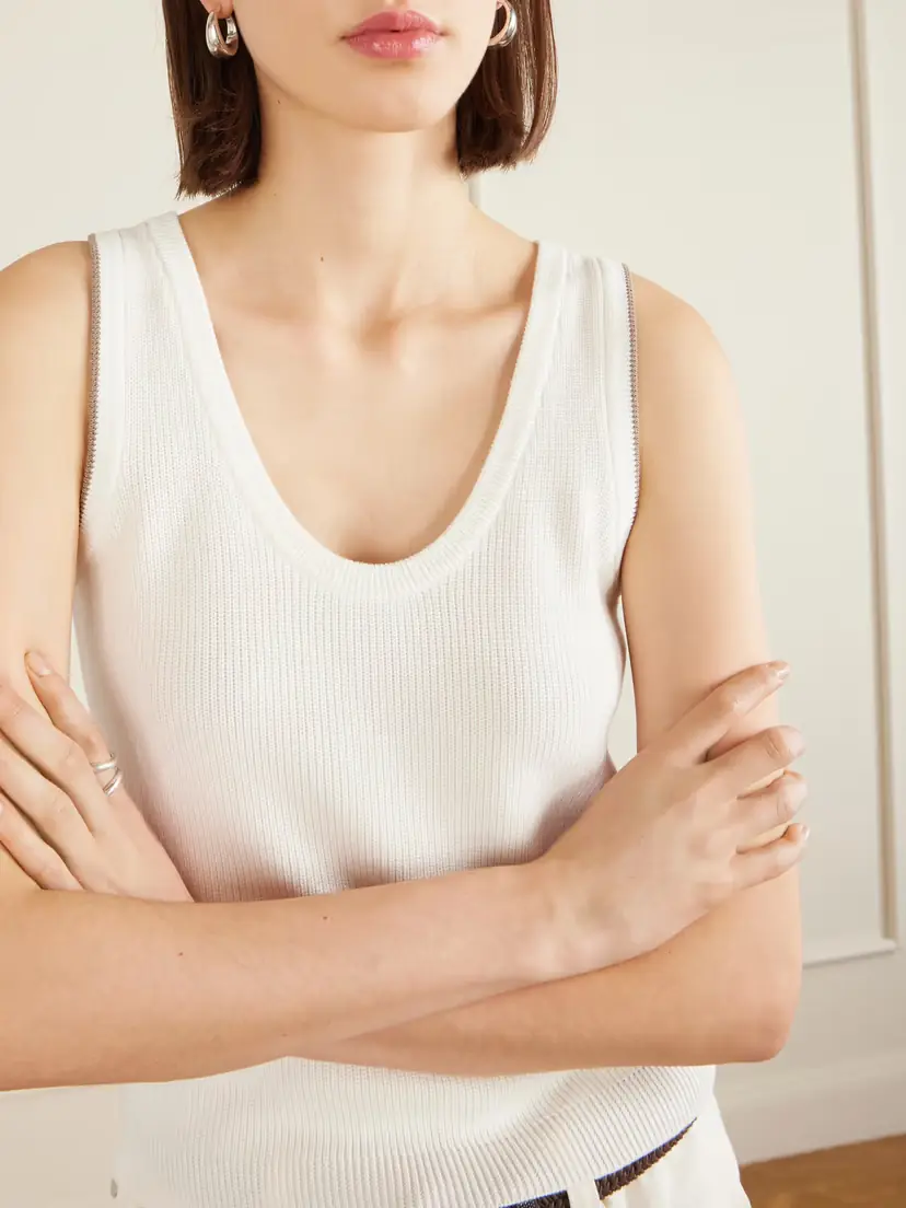 Brunello Cucinelli Ribbed Cotton Tank | Thumbnail 5 Brunello Cucinelli Ribbed Cotton Tank | Thumbnail 5