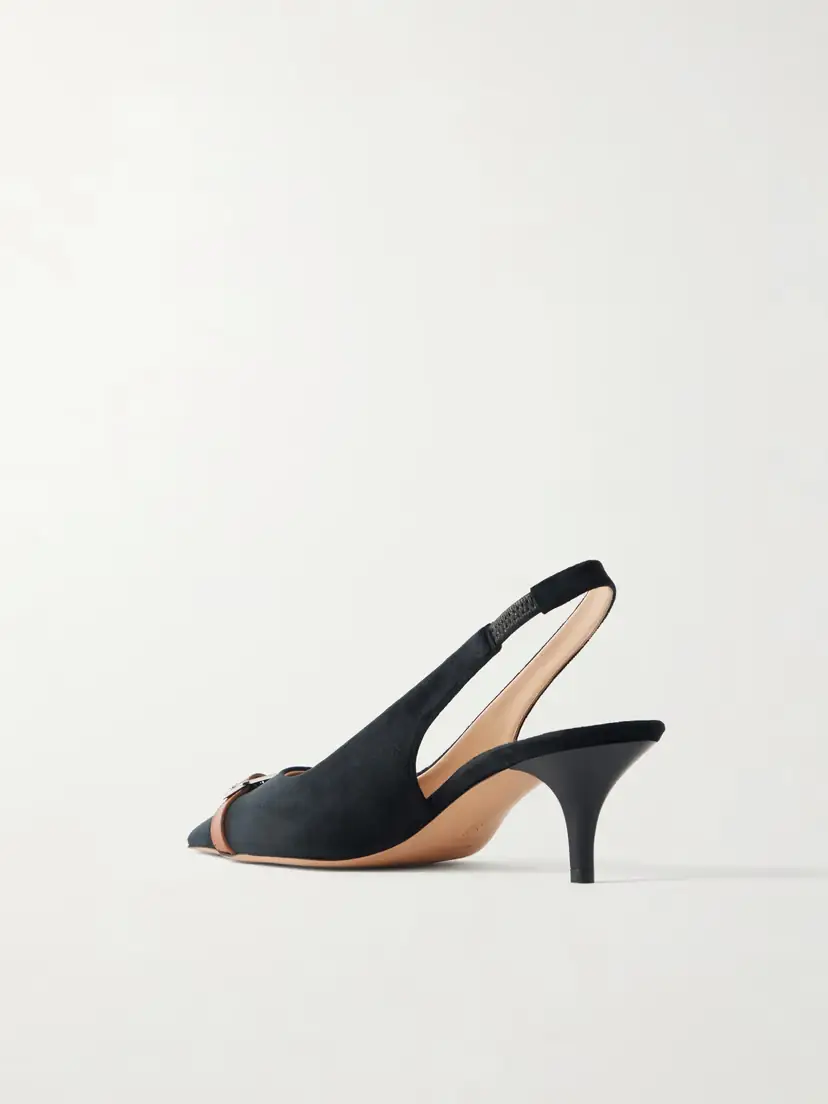 JW Anderson Buckled Leather-trimmed Velvet Slingback Pumps | Thumbnail 3