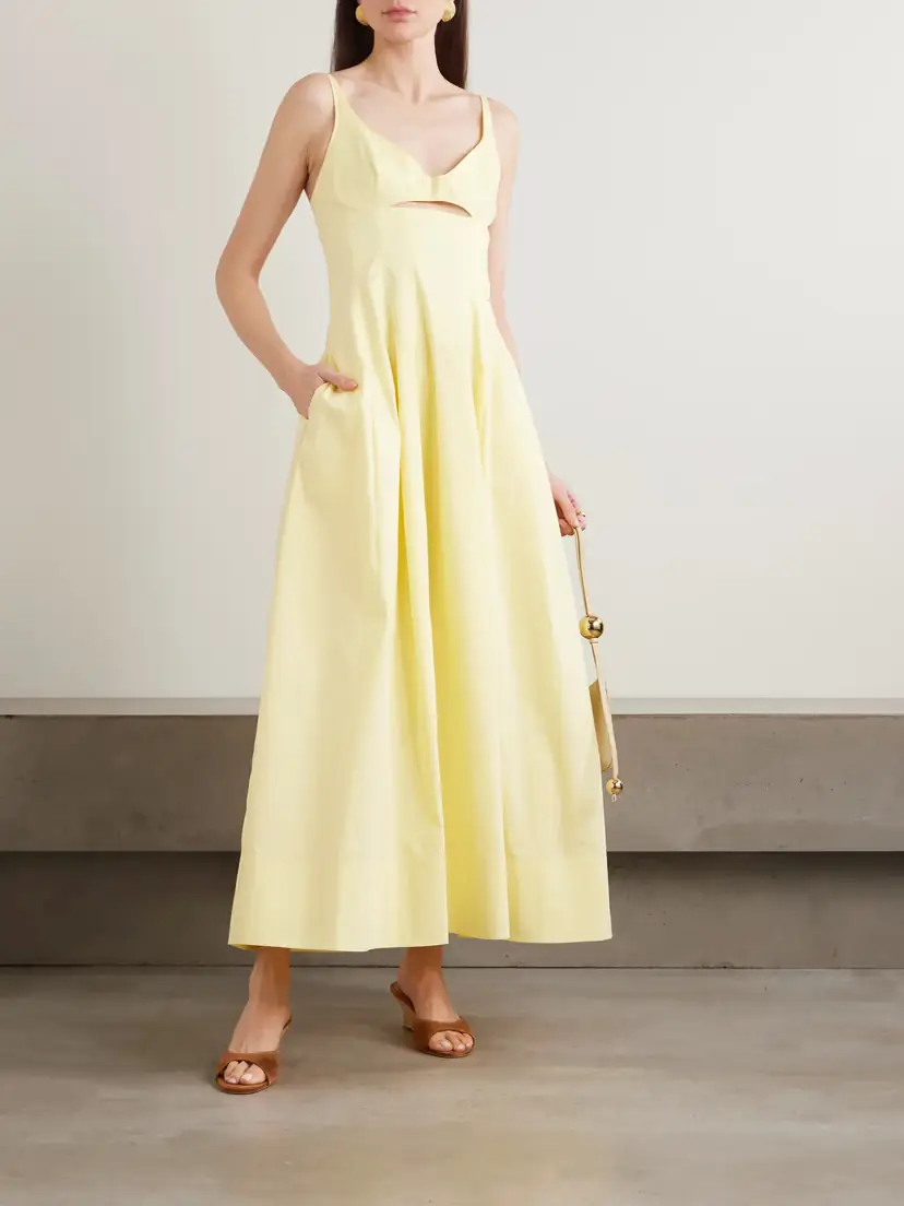 Simkhai Maddy Cutout Cotton-blend Midi Dress | Thumbnail 2 Simkhai Maddy Cutout Cotton-blend Midi Dress | Thumbnail 2