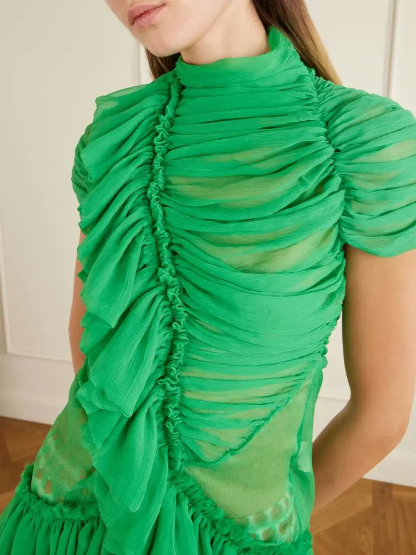 Dries Van Noten Ruffled Silk-chiffon Blouse | Thumbnail 4
