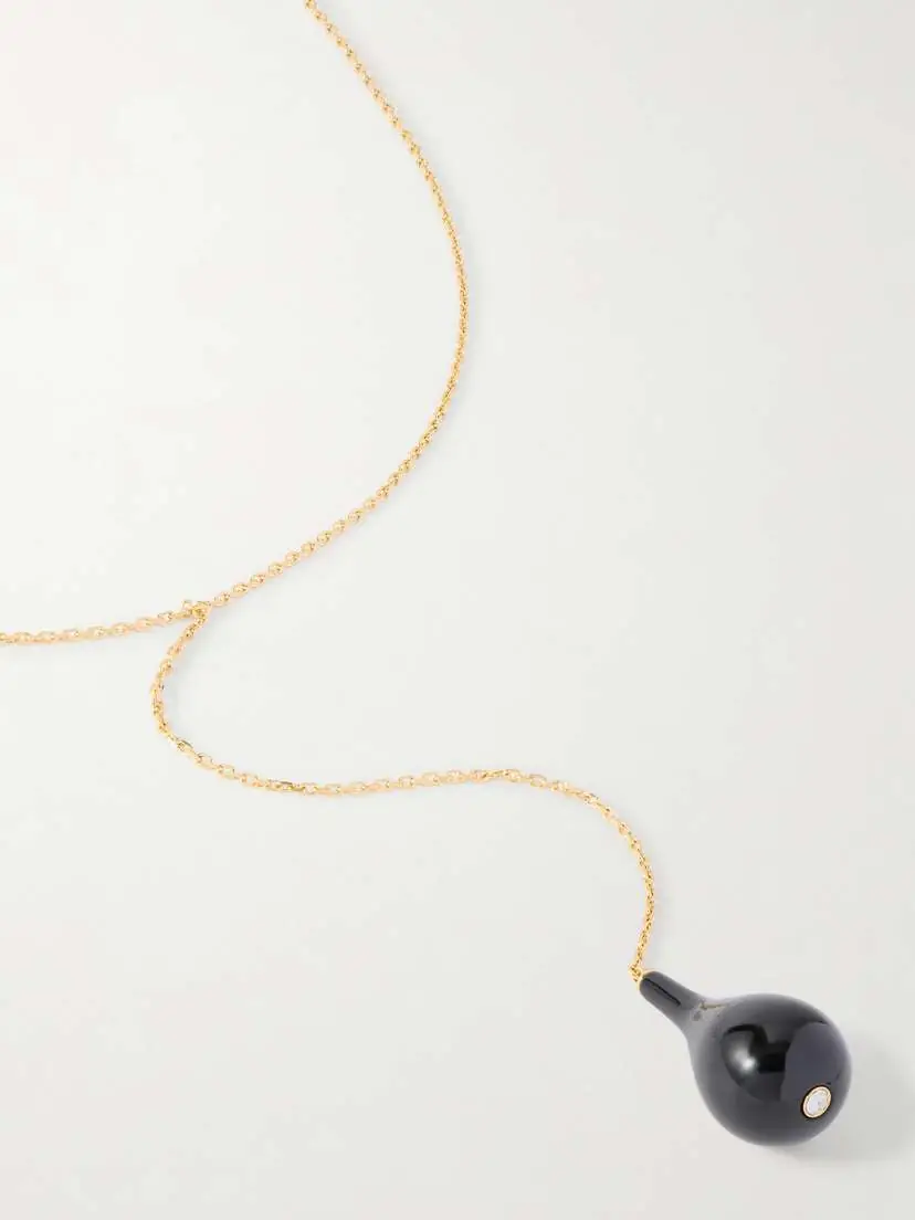 TOTEME Gold-plated, Onyx And Swarovski Crystal Necklace | Thumbnail 4 TOTEME Gold-plated, Onyx And Swarovski Crystal Necklace | Thumbnail 4