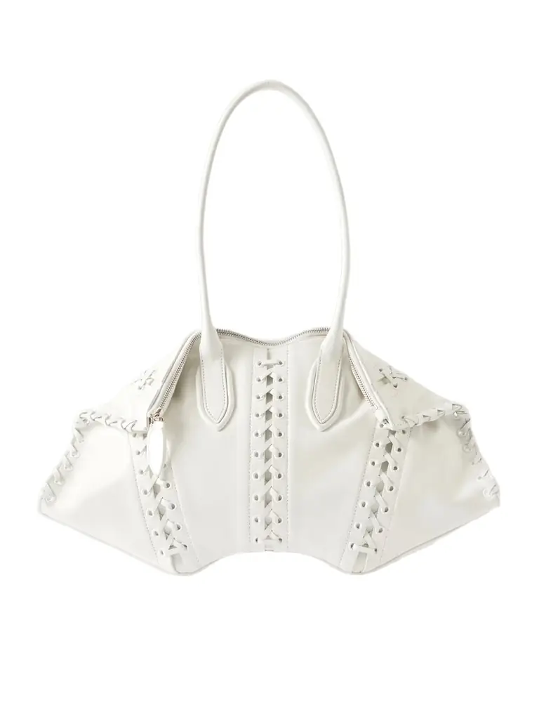 Alexander McQueen Manta Tie-detailed Leather Shoulder Bag | Image 1 Alexander McQueen Manta Tie-detailed Leather Shoulder Bag | Image 1