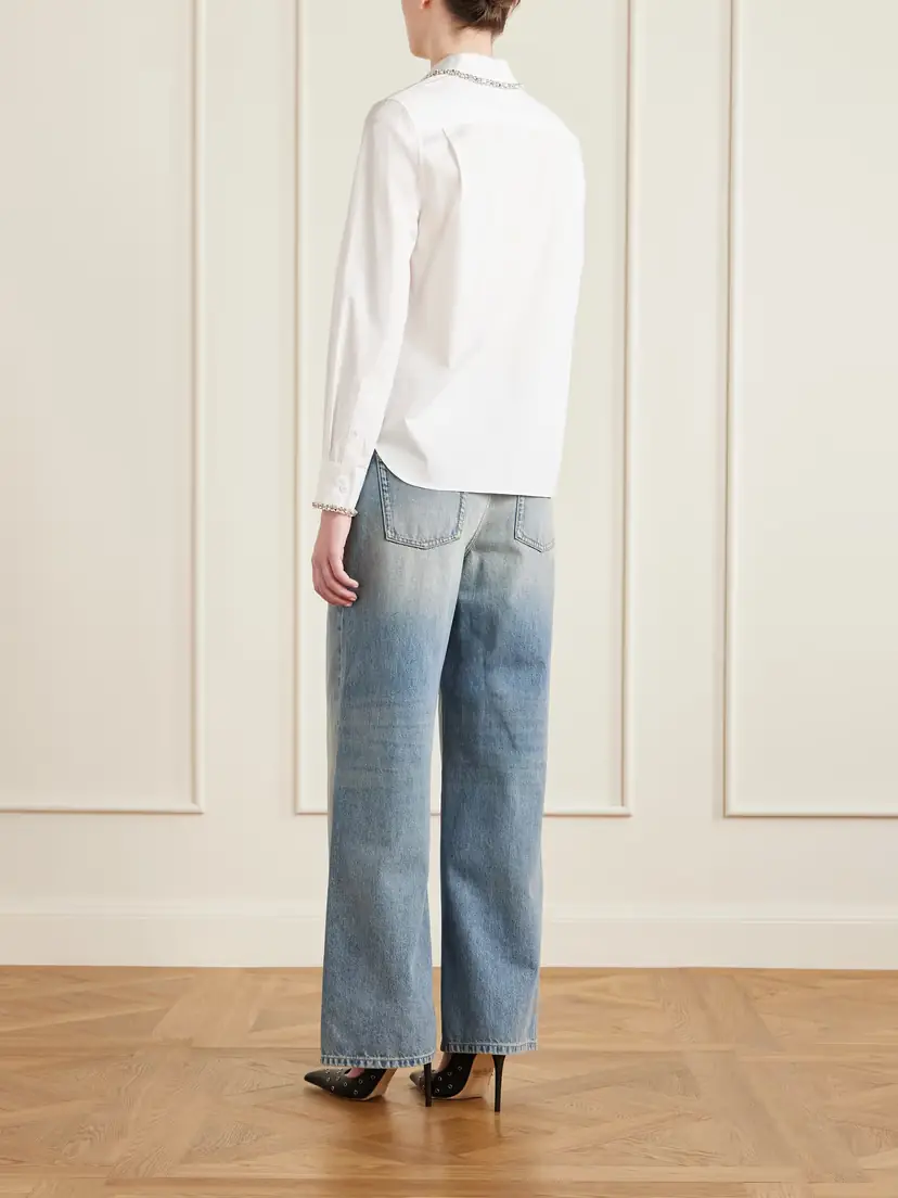 Alexander McQueen Crystal-embellished Cotton-poplin Shirt | Thumbnail 4 Alexander McQueen Crystal-embellished Cotton-poplin Shirt | Thumbnail 4