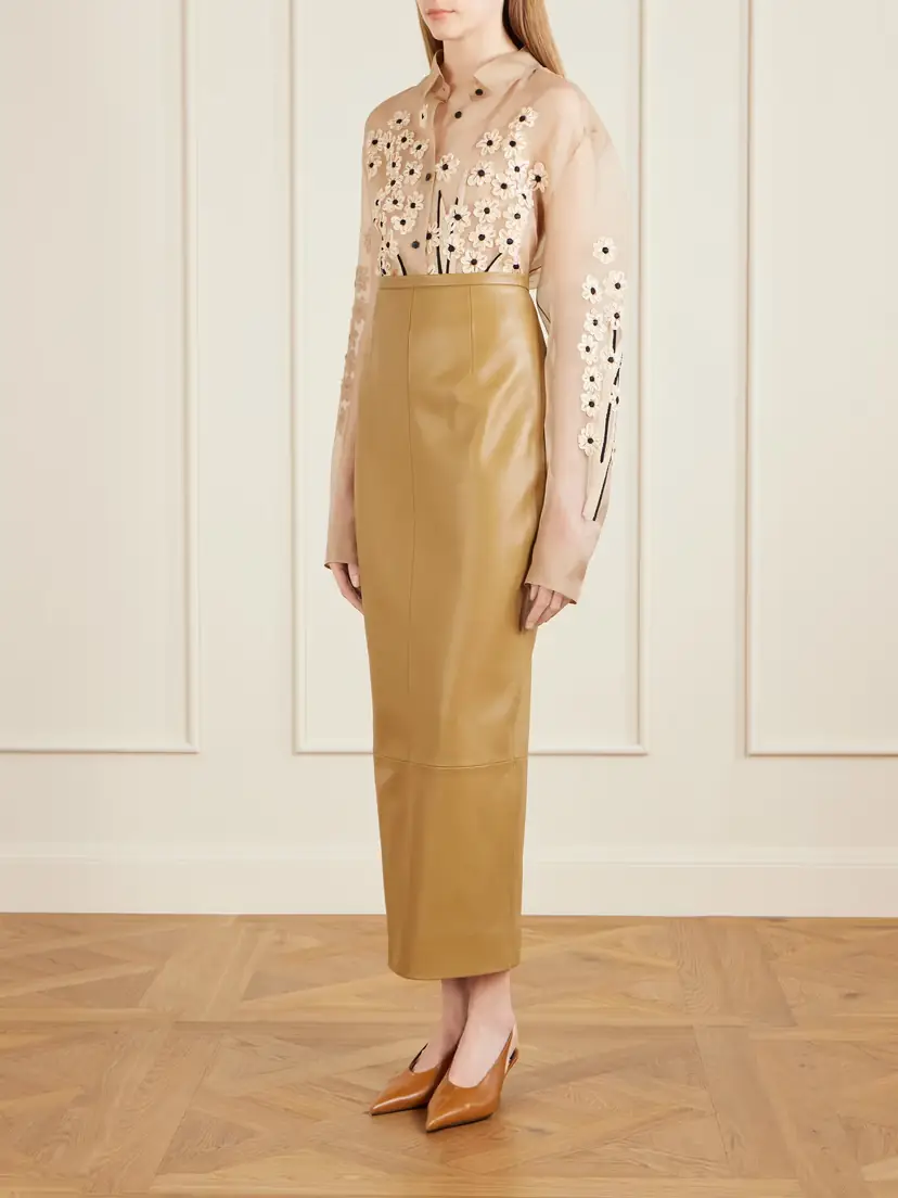 Khaite Appliquéd Embroidered Silk-organza Shirt | Thumbnail 2 Khaite Appliquéd Embroidered Silk-organza Shirt | Thumbnail 2