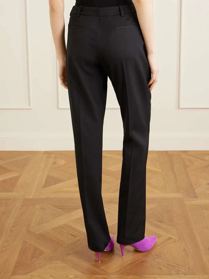 Balenciaga Pleated Stretch-wool Straight-leg Pants | Thumbnail 4 Balenciaga Pleated Stretch-wool Straight-leg Pants | Thumbnail 4