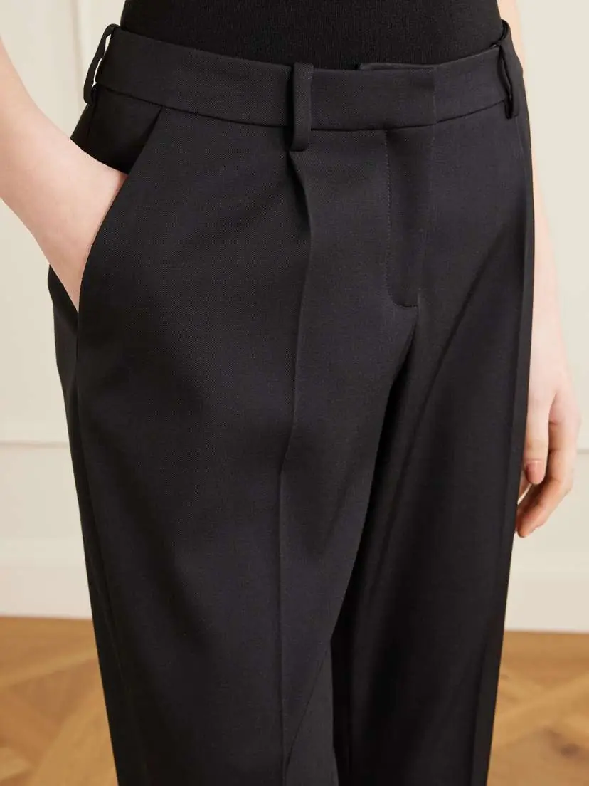 Balenciaga Pleated Stretch-wool Straight-leg Pants | Thumbnail 5 Balenciaga Pleated Stretch-wool Straight-leg Pants | Thumbnail 5