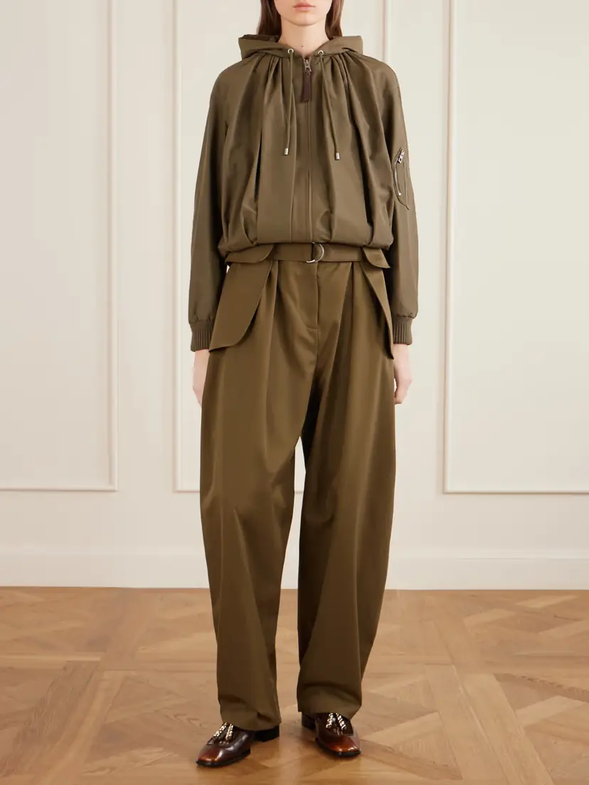 Loewe Belted Pleated Cotton And Silk-blend Wide-leg Pants | Thumbnail 2 Loewe Belted Pleated Cotton And Silk-blend Wide-leg Pants | Thumbnail 2