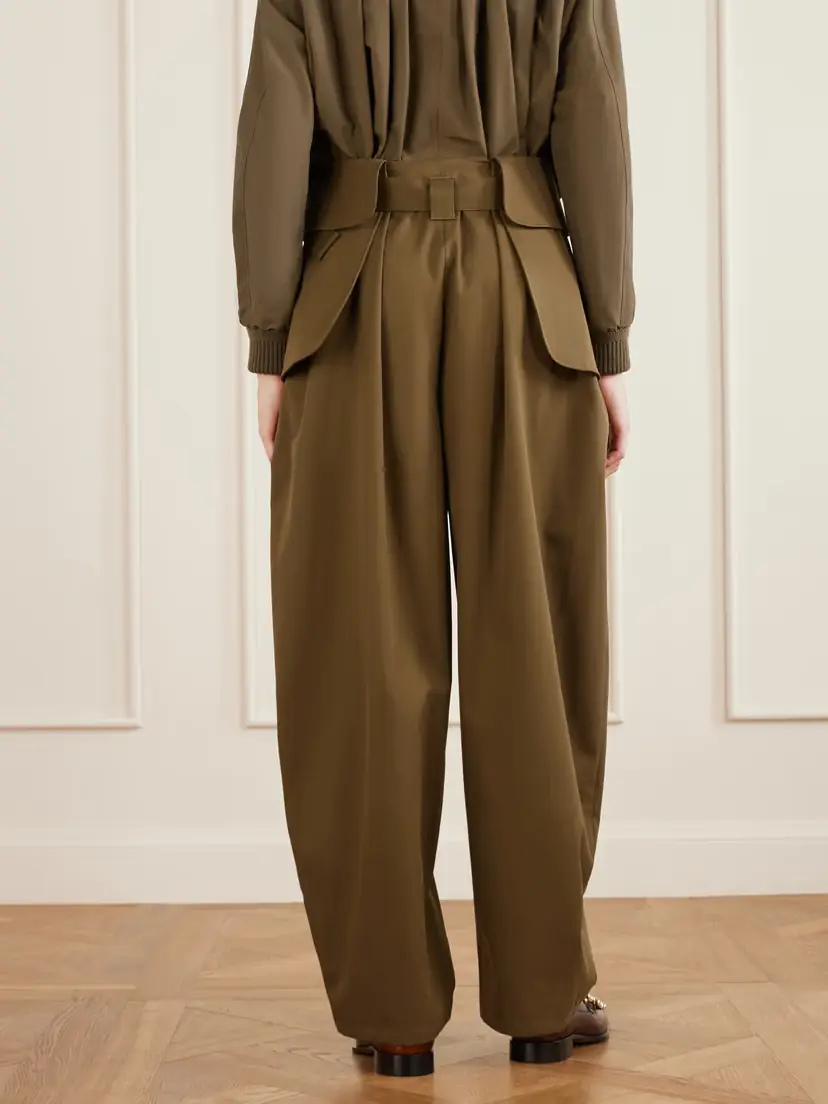 Loewe Belted Pleated Cotton And Silk-blend Wide-leg Pants | Thumbnail 3 Loewe Belted Pleated Cotton And Silk-blend Wide-leg Pants | Thumbnail 3