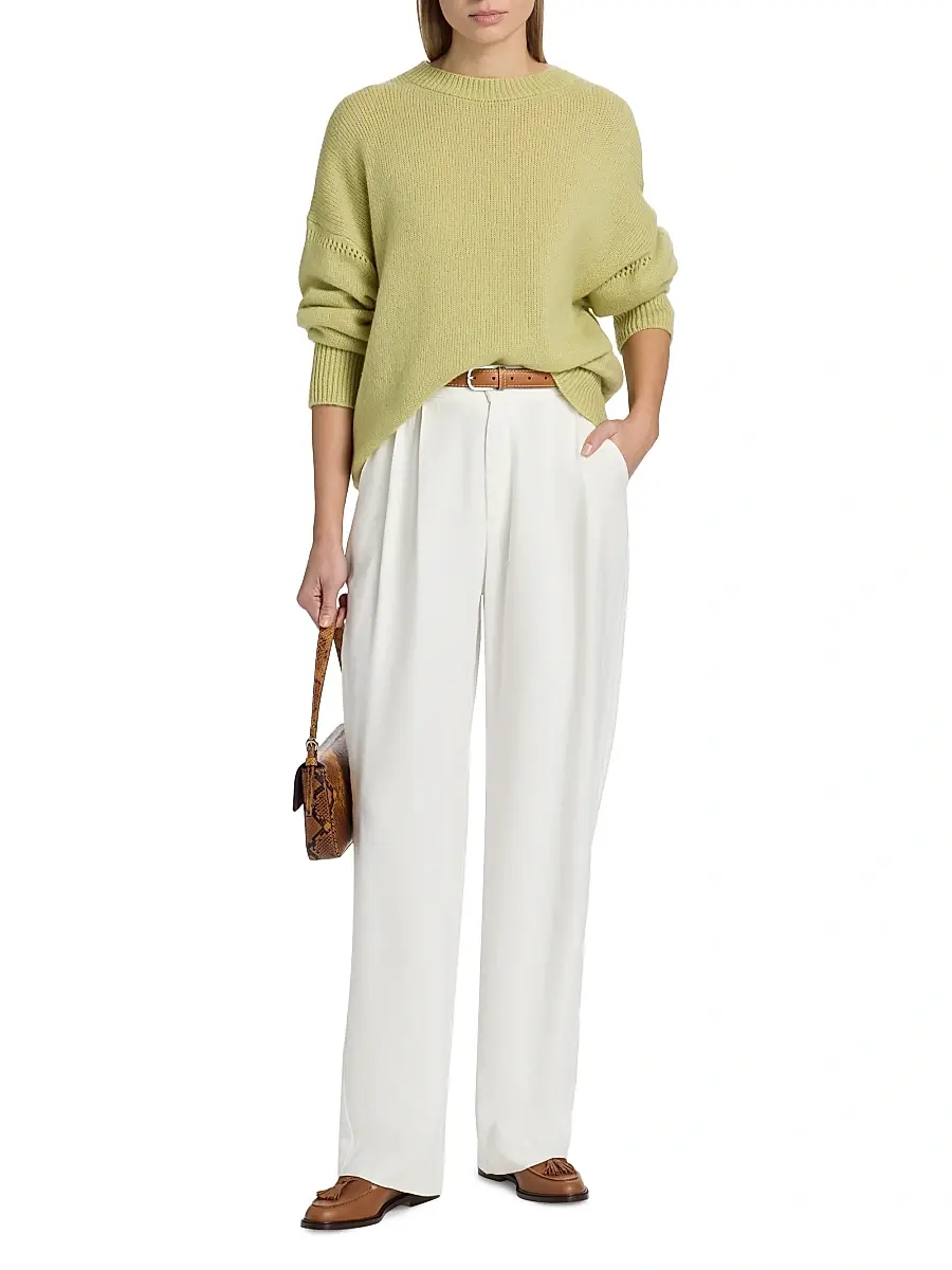 The Elder Statesman Women's Nimbus Calla Cashmere-Cotton Crewneck Sweater | Thumbnail 2
