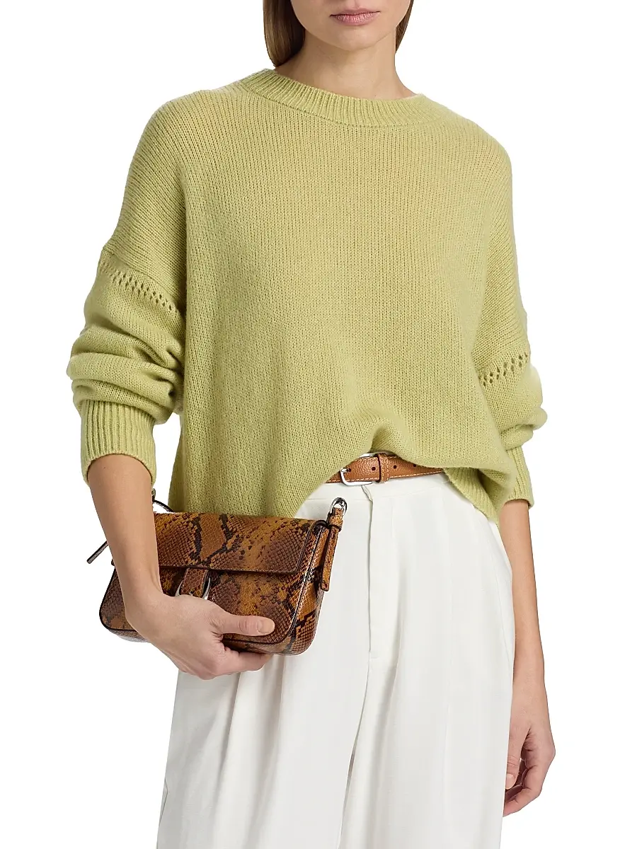 The Elder Statesman Women's Nimbus Calla Cashmere-Cotton Crewneck Sweater | Thumbnail 3
