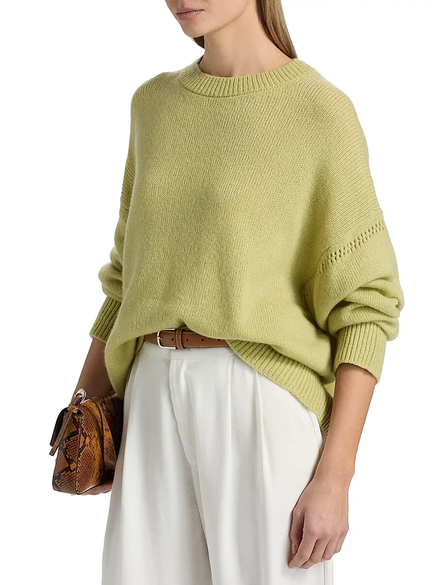 The Elder Statesman Women's Nimbus Calla Cashmere-Cotton Crewneck Sweater | Thumbnail 4