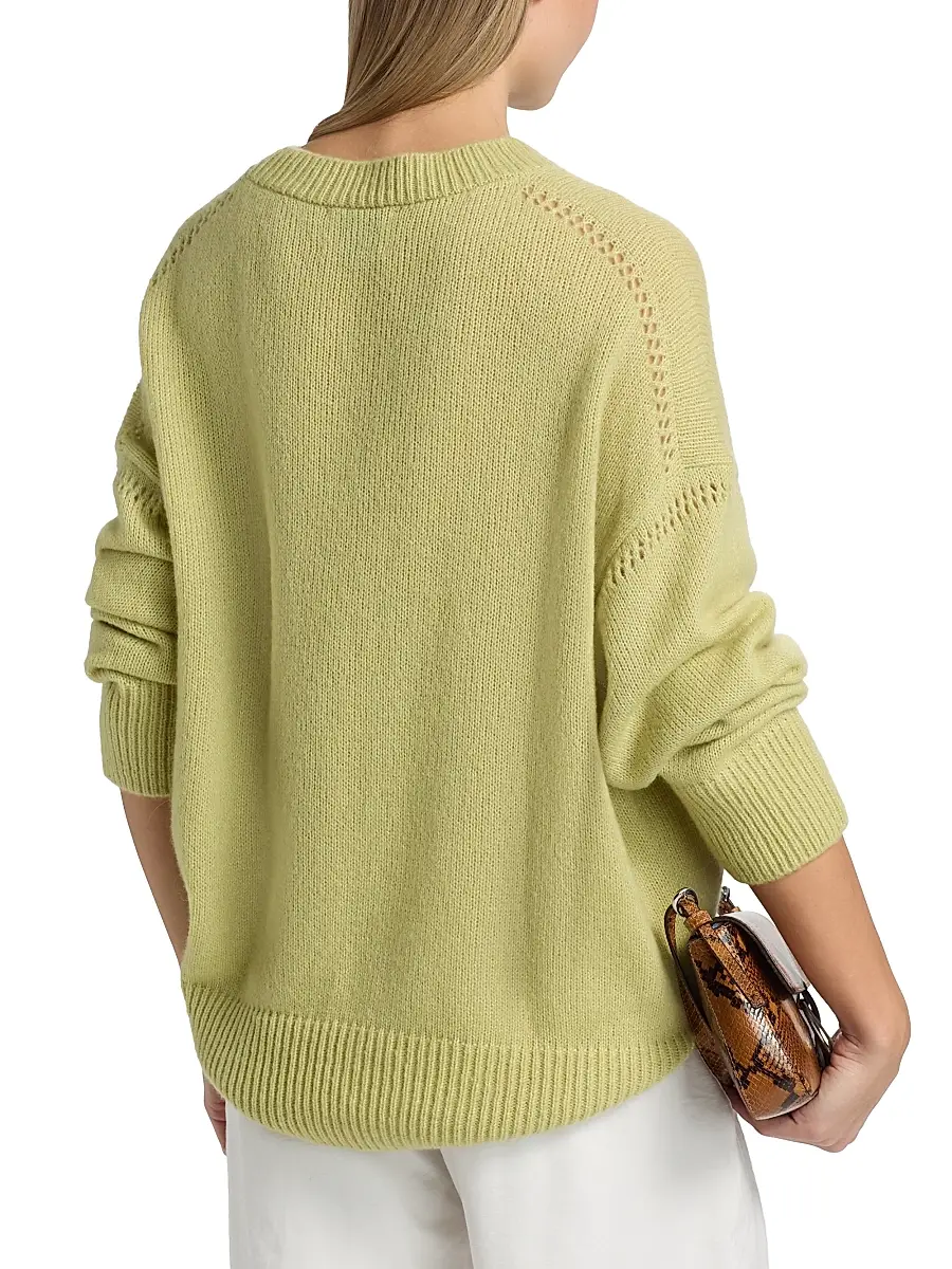 The Elder Statesman Women's Nimbus Calla Cashmere-Cotton Crewneck Sweater | Thumbnail 5
