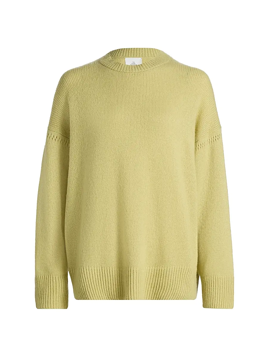 The Elder Statesman Women's Nimbus Calla Cashmere-Cotton Crewneck Sweater - Sage | Image 1 The Elder Statesman Women's Nimbus Calla Cashmere-Cotton Crewneck Sweater - Sage | Image 1