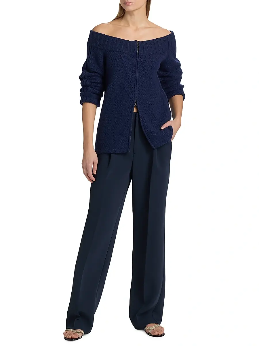 The Elder Statesman Women's Rosie Cashmere Off-the-Shoulder Cardigan | Thumbnail 2
