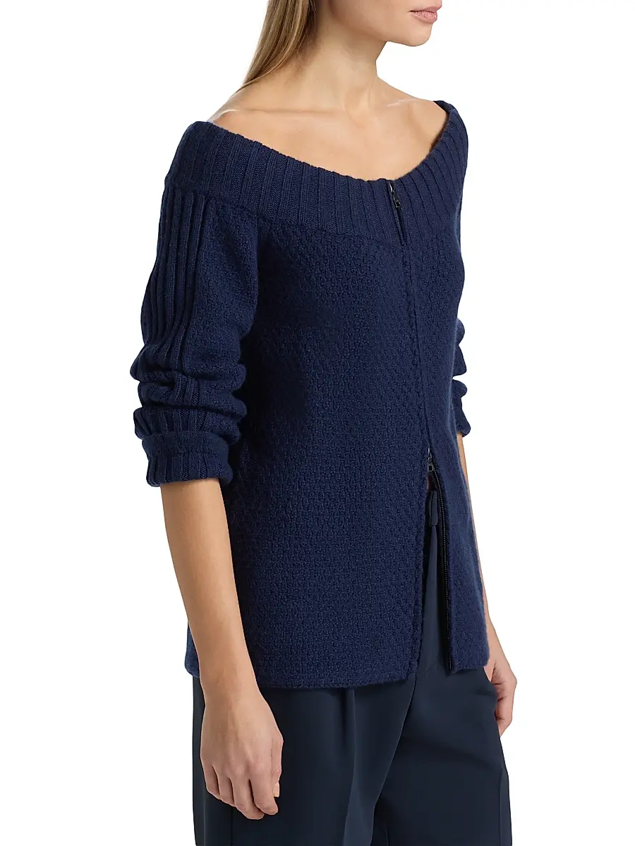 The Elder Statesman Women's Rosie Cashmere Off-the-Shoulder Cardigan | Thumbnail 4