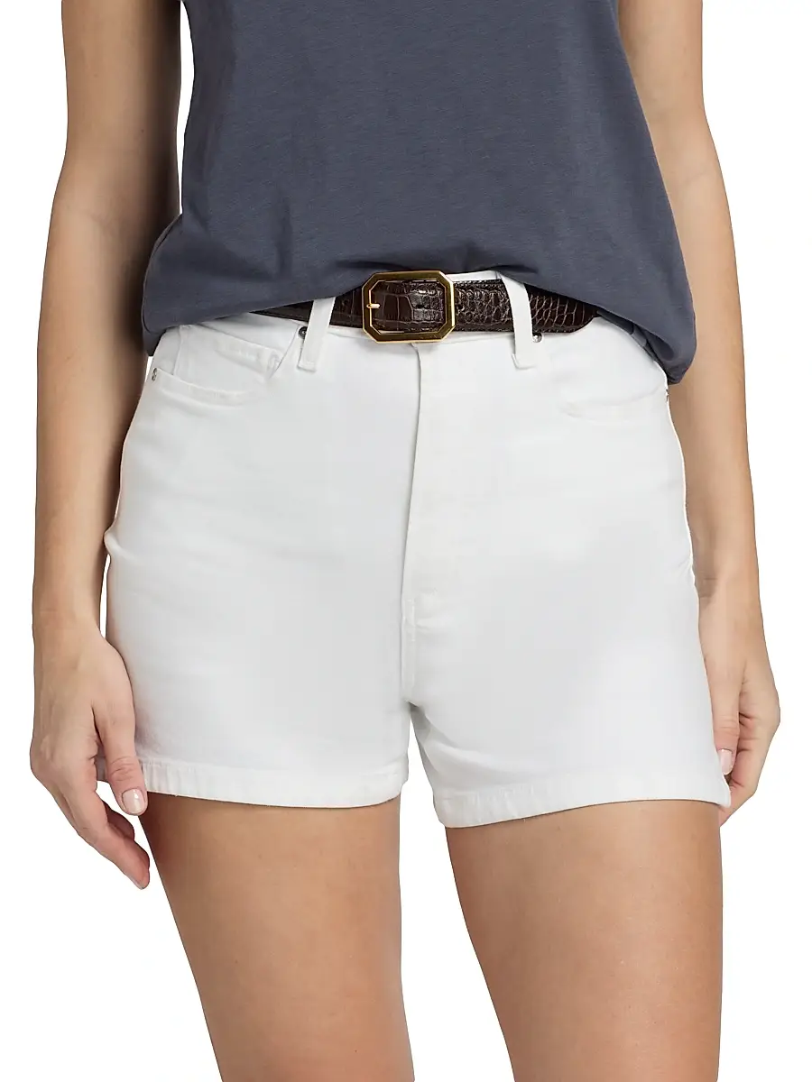 PAIGE Women's Dani Stretch Cotton Twill Shorts | Thumbnail 3
