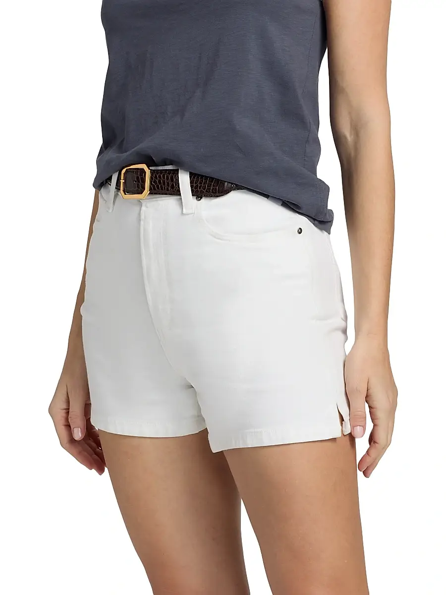 PAIGE Women's Dani Stretch Cotton Twill Shorts | Thumbnail 4