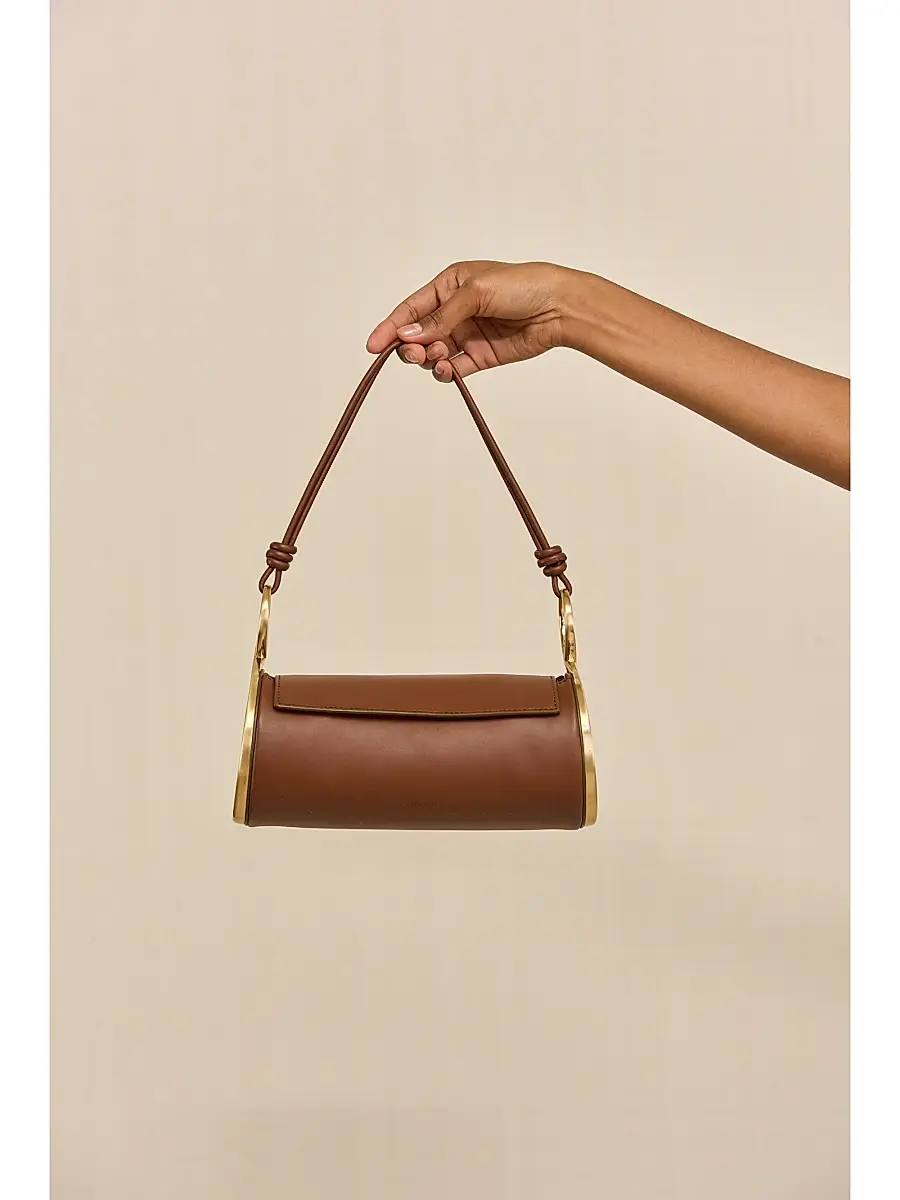Cult Gaia Women's Dahlia Leather Shoulder Bag - Saddle | Thumbnail 4 Cult Gaia Women's Dahlia Leather Shoulder Bag - Saddle | Thumbnail 4