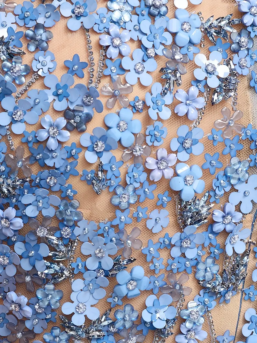 Oscar de la Renta Women's Crystal-Embellished Hydrangea Column Gown | Thumbnail 7