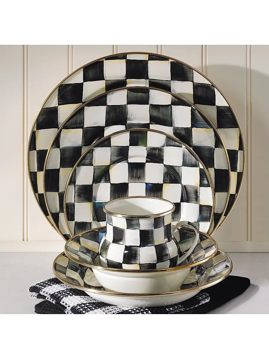 MacKenzie-Childs Courtly Check Enamelware Plate | Thumbnail 3 MacKenzie-Childs Courtly Check Enamelware Plate | Thumbnail 3