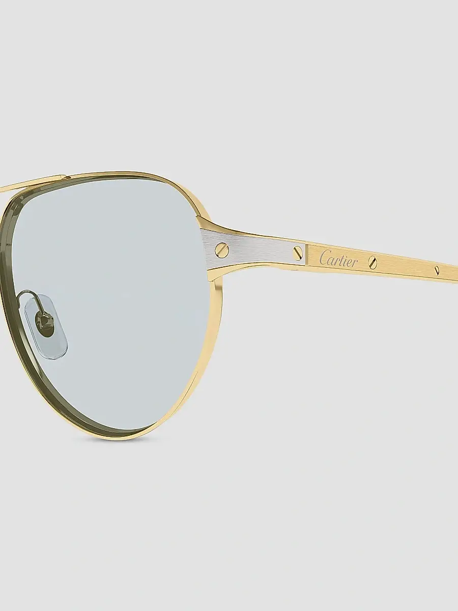 Cartier Men's Santos Evolution 59MM 24K-Gold-Plated & Platinum-Plated Metal Pilot Sunglasses | Thumbnail 9 Cartier Men's Santos Evolution 59MM 24K-Gold-Plated & Platinum-Plated Metal Pilot Sunglasses | Thumbnail 9