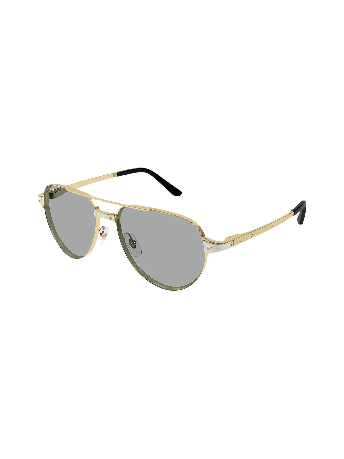 Cartier Men's Santos Evolution 59MM 24K-Gold-Plated & Platinum-Plated Metal Pilot Sunglasses