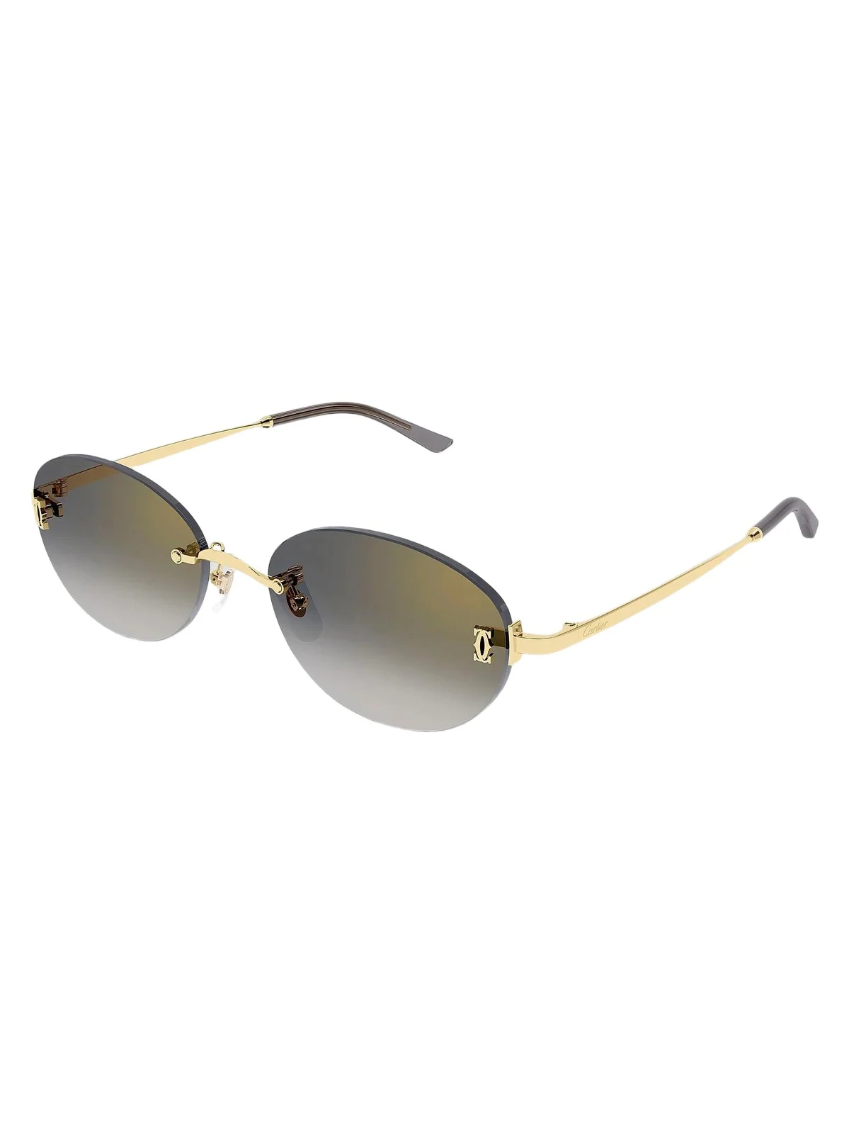 Cartier Women's Double C 54MM 24K-Gold-Plated Oval Sunglasses