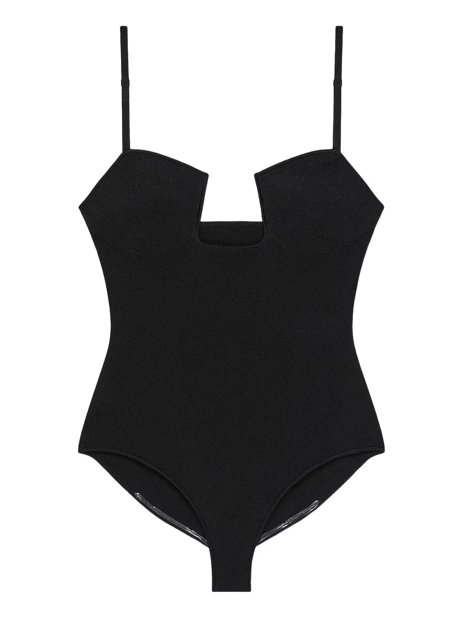 Givenchy Women's Cutaway Bodysuit in Engineered Knit - Black