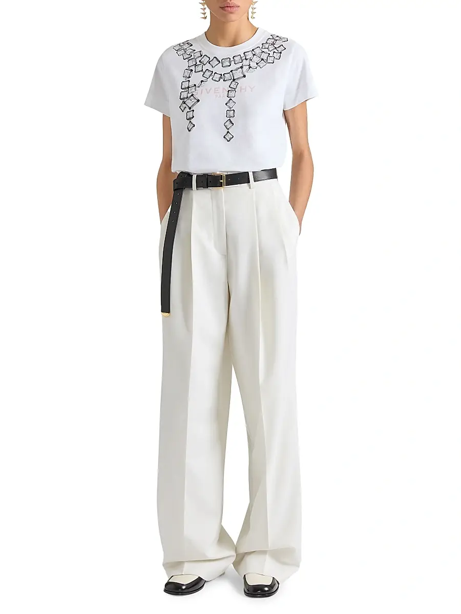 Givenchy Women's T-Shirt in Cotton with Deconstructed Crystals print | Thumbnail 2 Givenchy Women's T-Shirt in Cotton with Deconstructed Crystals print | Thumbnail 2