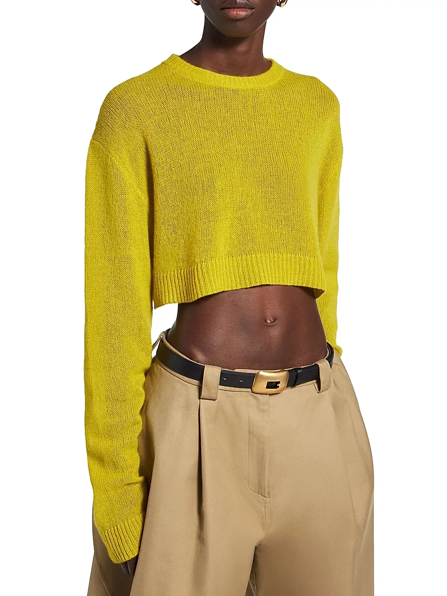 Balenciaga Women's Cropped Crewneck Sweater | Thumbnail 2 Balenciaga Women's Cropped Crewneck Sweater | Thumbnail 2