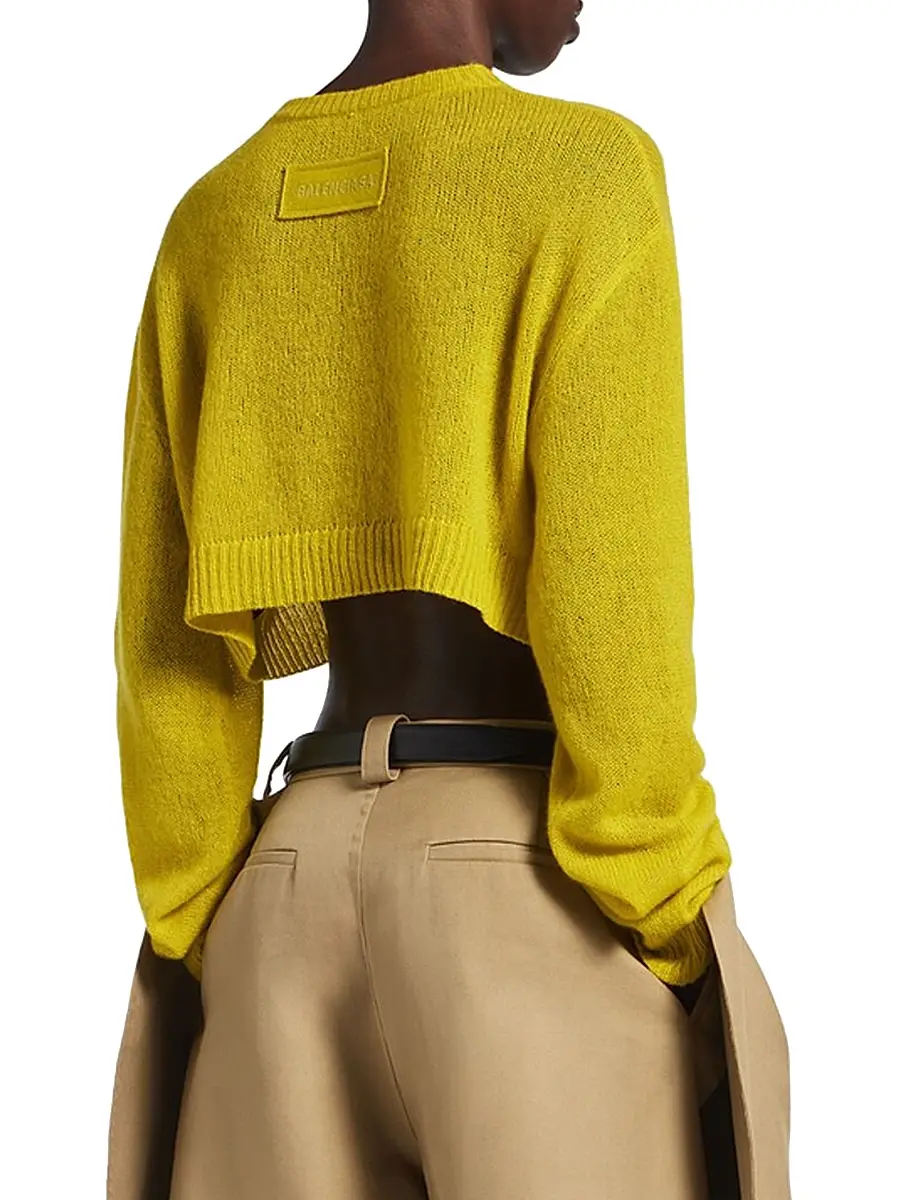 Balenciaga Women's Cropped Crewneck Sweater | Thumbnail 4 Balenciaga Women's Cropped Crewneck Sweater | Thumbnail 4