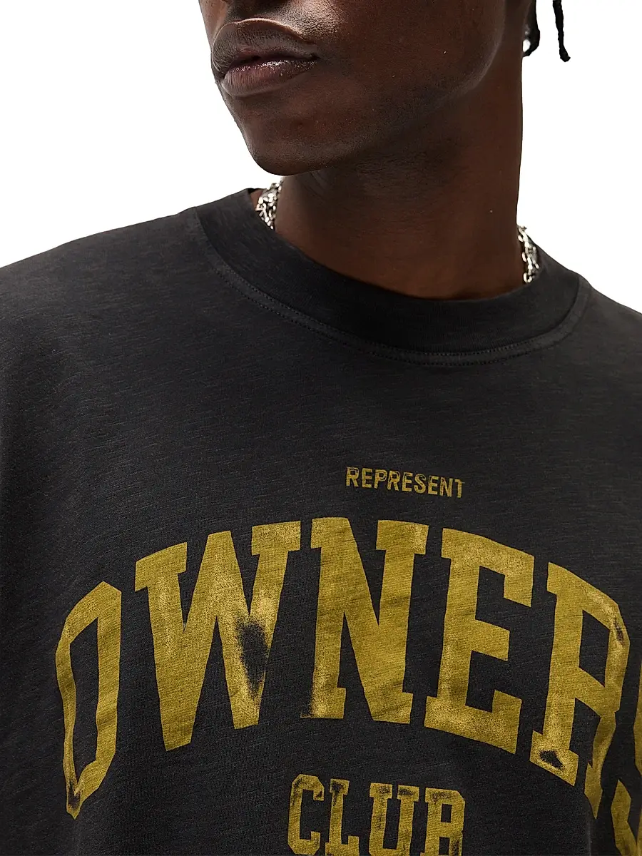 Represent Men's Owners Cotton Crewneck Crop T-Shirt | Thumbnail 7 Represent Men's Owners Cotton Crewneck Crop T-Shirt | Thumbnail 7
