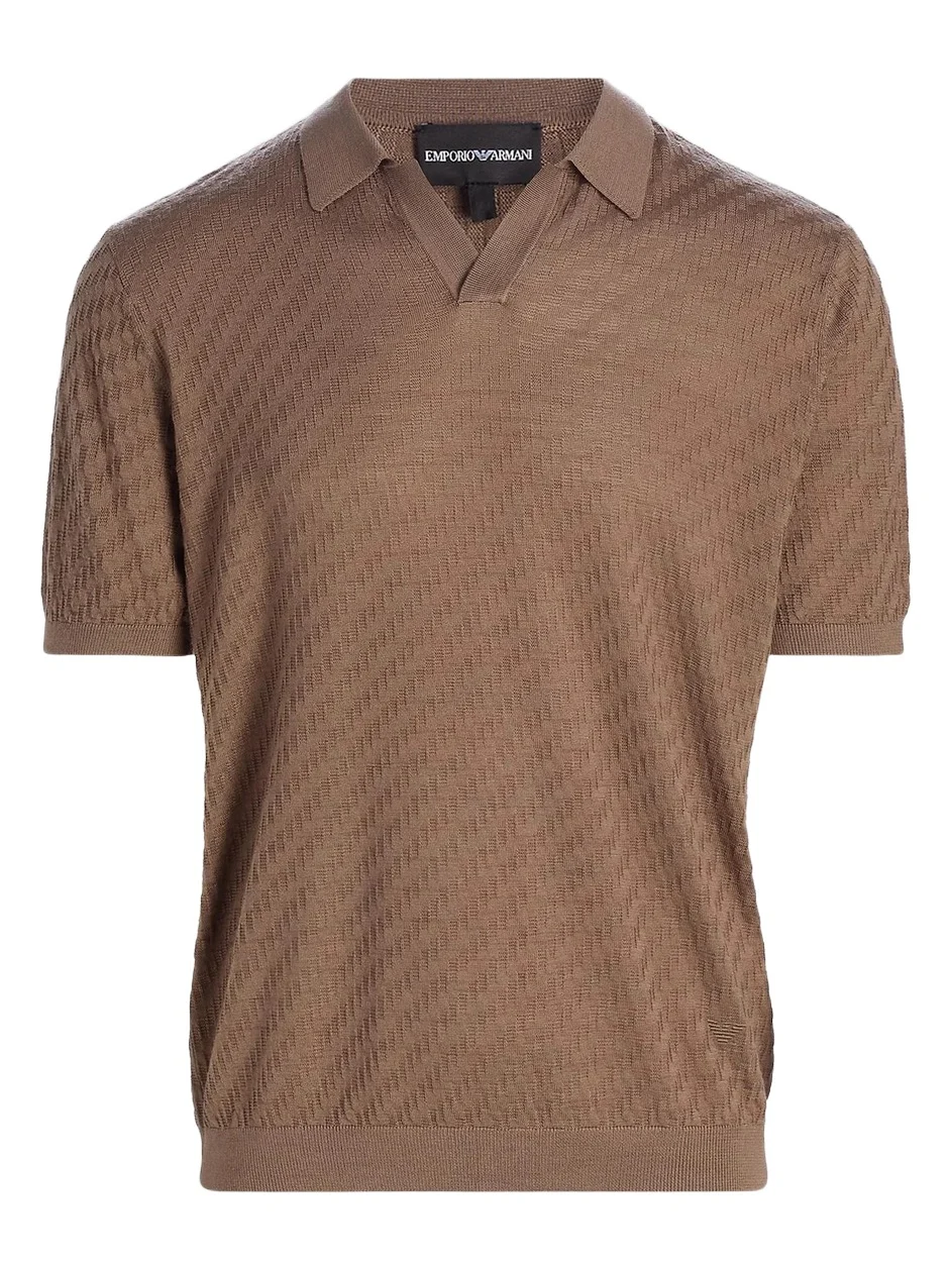 Men's Textured Jacquard Polo Shirt
