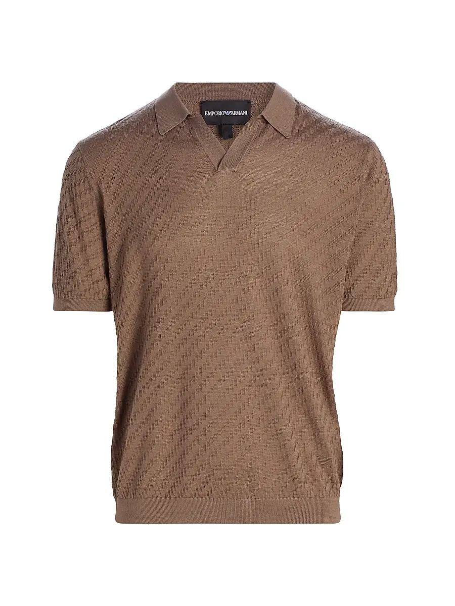 Men's Textured Jacquard Polo Shirt Men's Textured Jacquard Polo Shirt