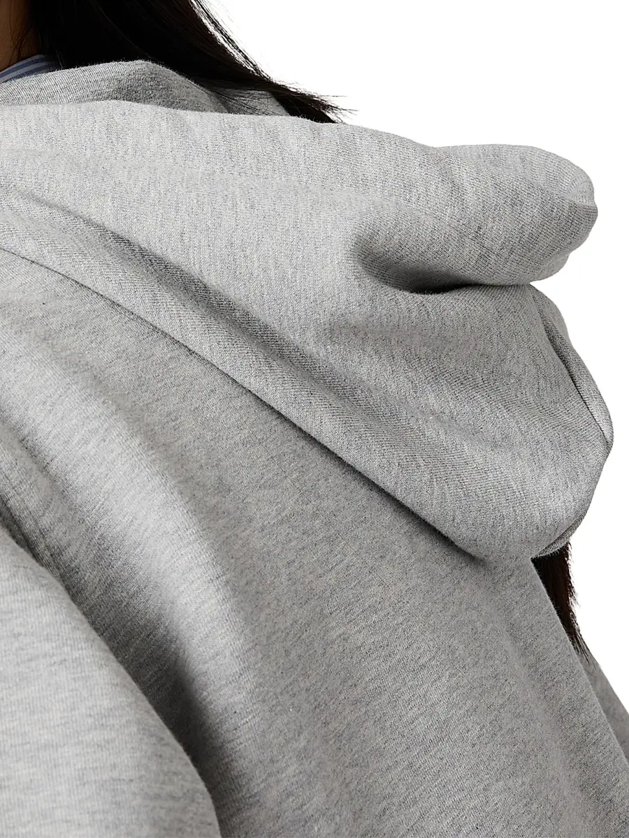 Miu Miu Women's Cropped Hoodie - Grey | Thumbnail 4 Miu Miu Women's Cropped Hoodie - Grey | Thumbnail 4