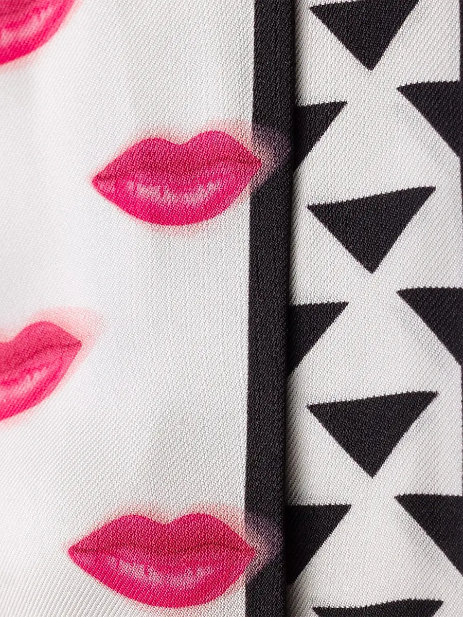 Prada Women's Printed Silk Twill Skinny Scarf | Thumbnail 3 Prada Women's Printed Silk Twill Skinny Scarf | Thumbnail 3