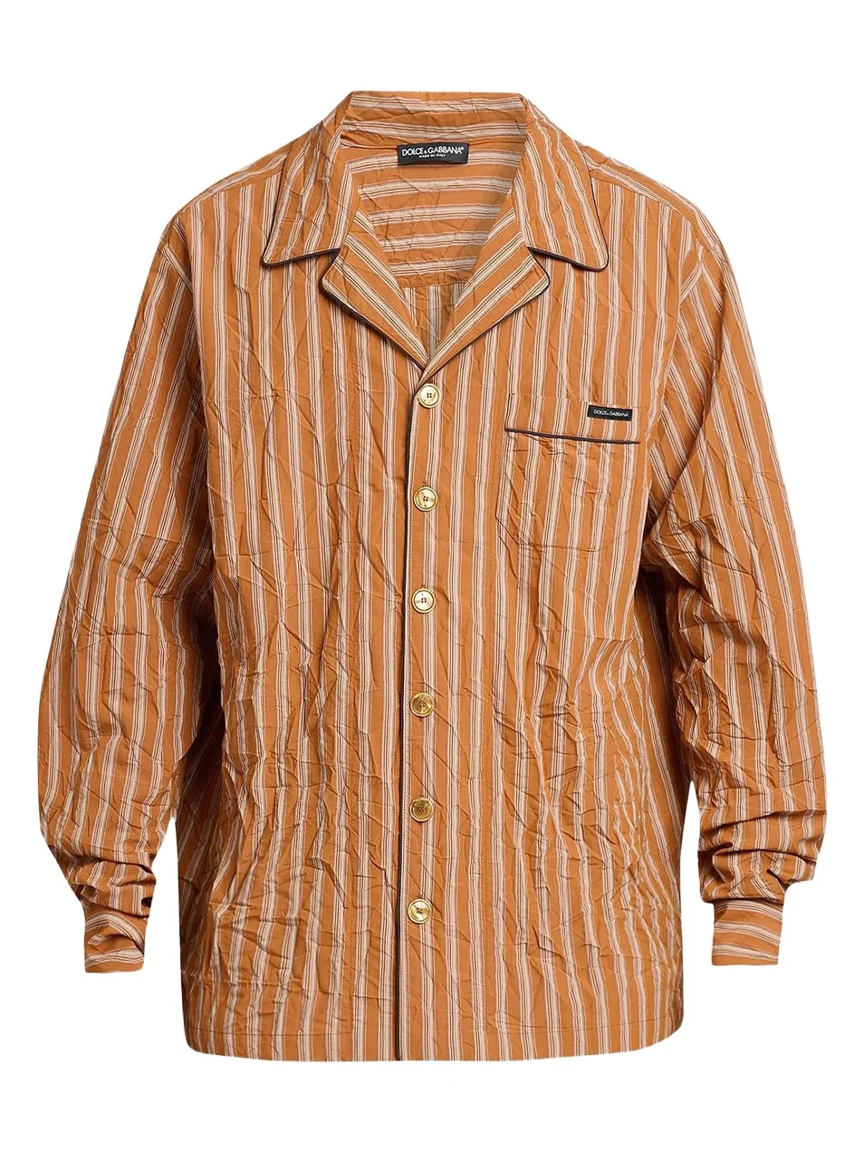Dolce & Gabbana Men's Striped Crinkle Shirt