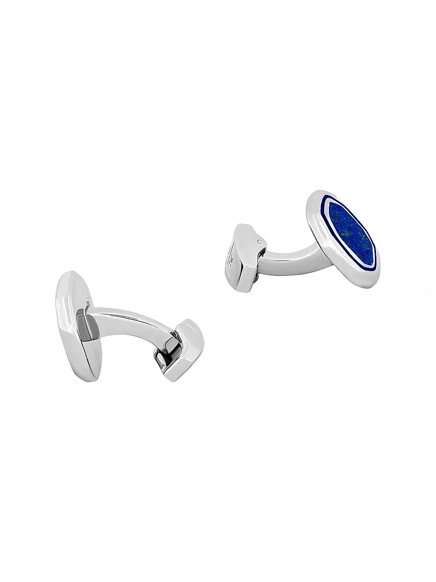 Tateossian Men's Blue Enamel & Bronze-Plated Cufflinks - Blue | Thumbnail 3